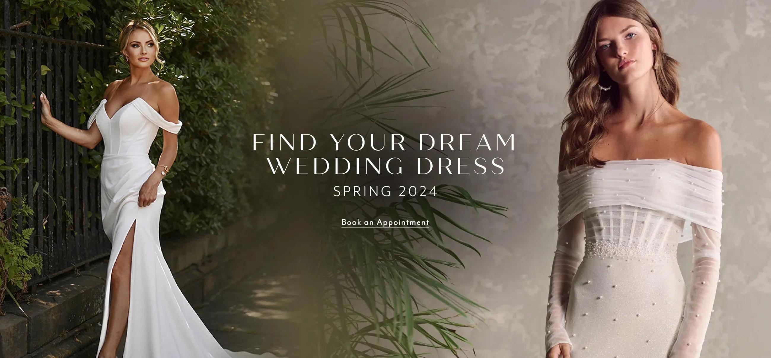 Desktop Find Your Dream Wedding Dress Spring 2024 Banner